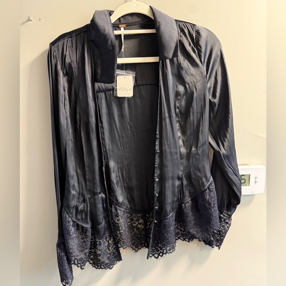 Free people NWT silk button down